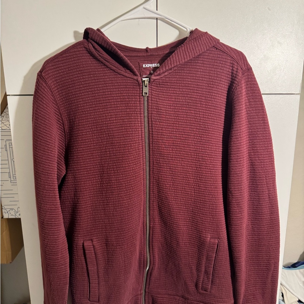 Express Burgundy Zip-Up Jacket